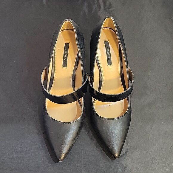 FOREVER 21 POINTED TOE HIGH HEEL STILETTOS ONE STRAP BAND PUMP SHOES - Picture 2 of 12